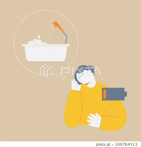 入浴がめんどくさくなってしまったシニア女性。 108764511