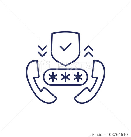 Encrypt phone calls line icon 108764610