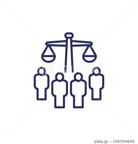 class action line icon, collective legal case class action line icon, collective legal case 108764648