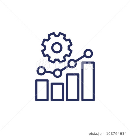 performance growth line icon on white 108764654