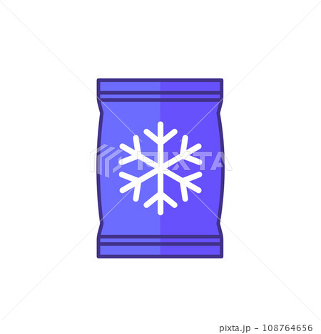 frozen food bag icon with outline 108764656