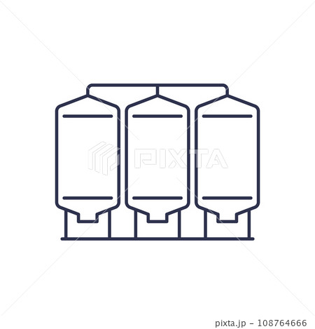 silo icon, grain storage line vector 108764666