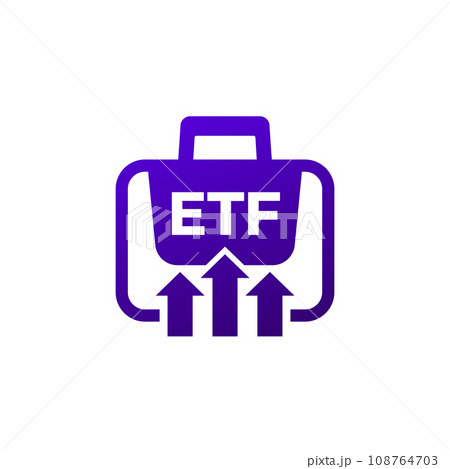 ETF portfolio growth icon, exchange traded funds 108764703