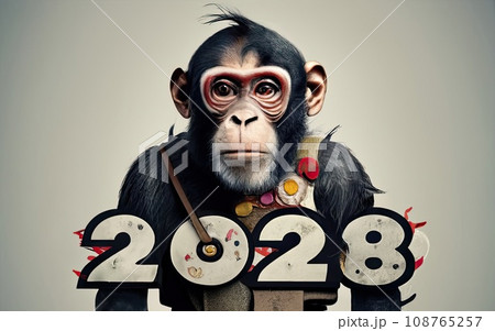 2028 Monkey year theme  108765257