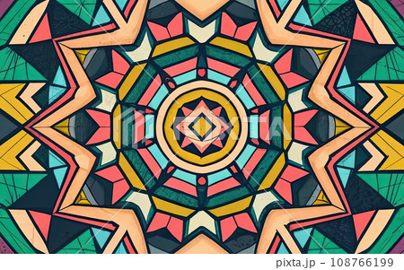Mosaic of kaleidoscope for Geometric design  108766199