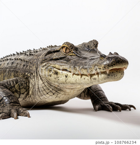 Wildlife crocodile isolated on white background. Alligator 108766234