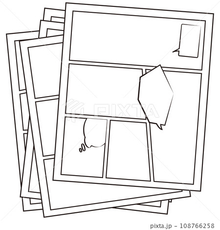 吹き出し入りコミックフレームイラスト 108766258
