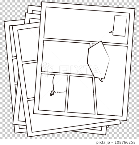 吹き出し入りコミックフレームイラスト 108766258