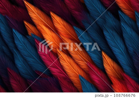 abstract colorful seamless pattern of feathers 108766676