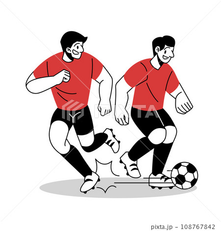 Soccer Player Passing Ball to Teammate Vector Cartoon Illustration Soccer Player Passing Ball to Teammate Vector Cartoon Illustration 108767842