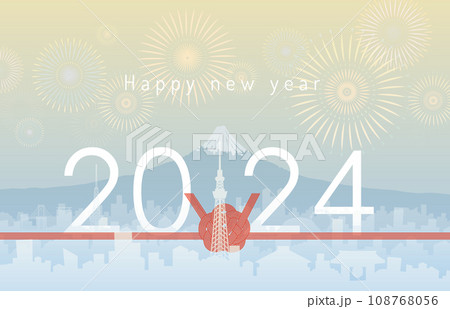 2024 HAPPY NEW YEAR 東京　花火 108768056