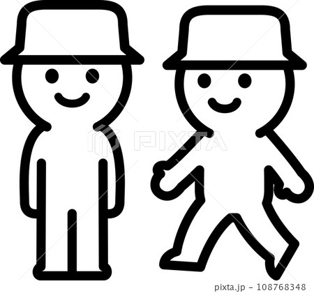 歩く人物と立ち止まる人物のアイコン 108768348