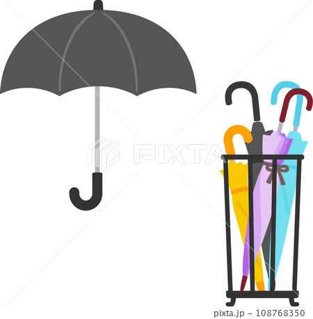 傘を入れた傘立て 108768350