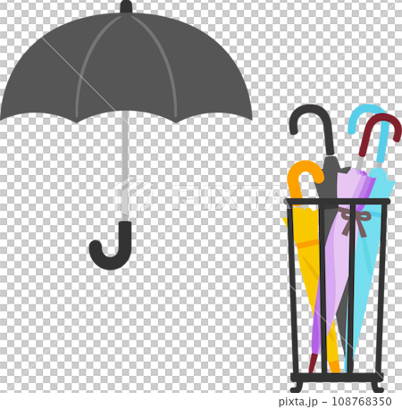 傘を入れた傘立て 108768350
