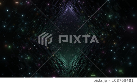 カラフルな光のトンネル Colorful light tunnel 108768481