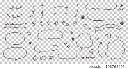 手寫的語音氣泡與箭頭集 手寫的語音氣泡與箭頭集 108768493