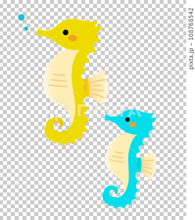 タツノオトシゴ 2匹 イラスト素材のイラスト素材 [108768542] - PIXTA