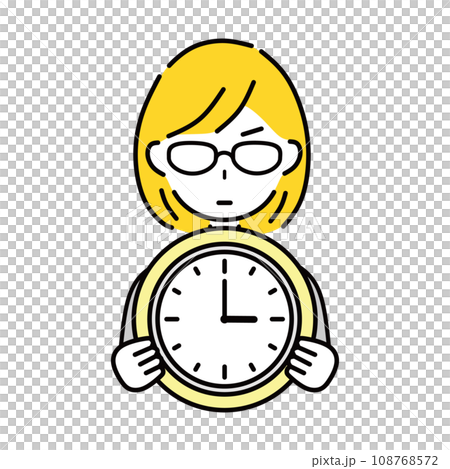 business woman holding a watch 108768572