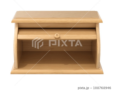 Empty open bread box isolated on white background - 3D illustration 108768946