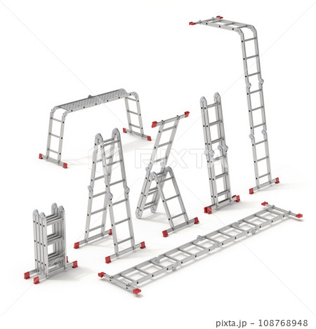Set of multifunction ladder forms - 3D illustration 108768948