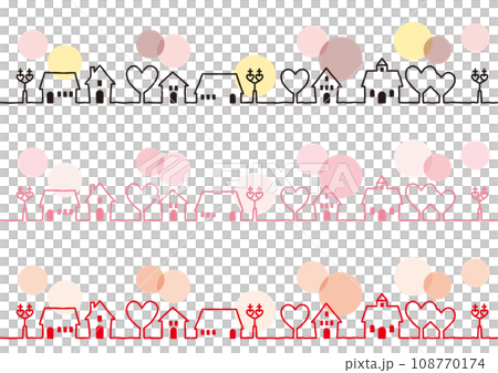 受情人節啟發的城市景觀的背景插圖 108770174