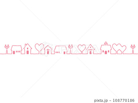 バレンタインをイメージした街並みの背景イラスト 108770186