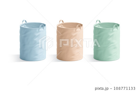 Blank colored laundry hamper bag mockup, Blank colored laundry hamper bag mockup, 108771133