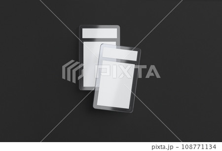 Blank transparent plastic magnetic trading card mockup 108771134