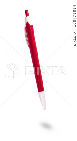 Red ballpoint pen isolated on white background 108771814