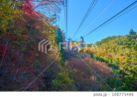 秋の山梨県甲府市の昇仙峡ロープウェイ山頂方面 秋の山梨県甲府市の昇仙峡ロープウェイ山頂方面 108773498