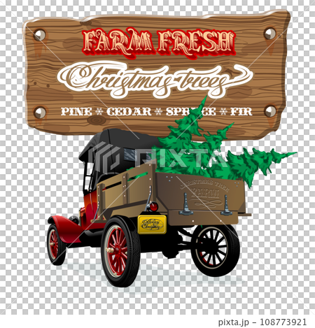 Farm Fresh Christmas Trees retro poster 108773921