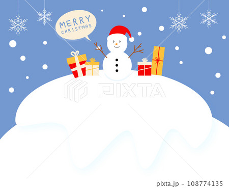 雪だるまとプレゼントのクリスマスフレーム背景 雪だるまとプレゼントのクリスマスフレーム背景 108774135