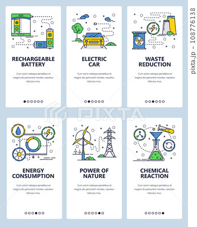 Vector line art web and mobile app template set Vector line art web and mobile app template set 108776138