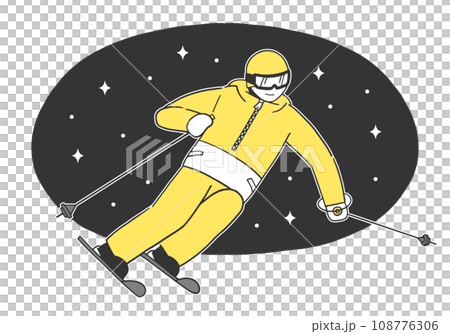 A man skiing at night A man skiing at night 108776306