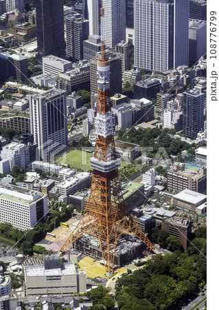 東京タワー周辺を空撮 108776799