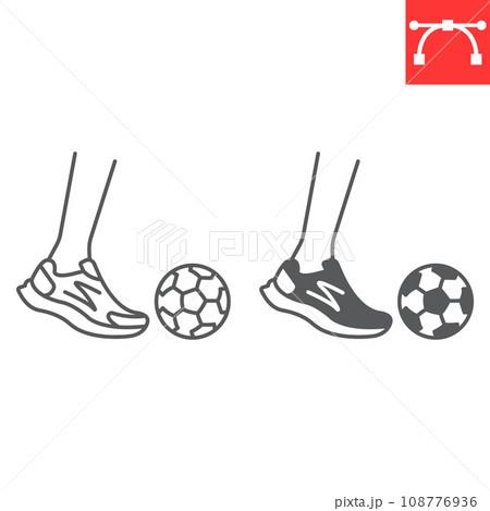 Kickball line and glyph icon, sport and game, sport shoe with soccer ball vector icon, vector graphics, editable stroke outline sign, eps 10. Kickball line and glyph icon, sport and game, sport shoe with soccer ball vector icon, vector graphics, editable stroke outline sign, eps 10. 108776936