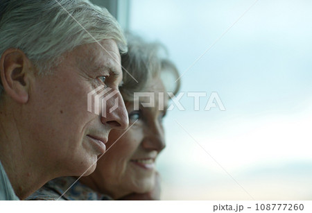 Portrait of a happy senior couple at home Portrait of a happy senior couple at home 108777260