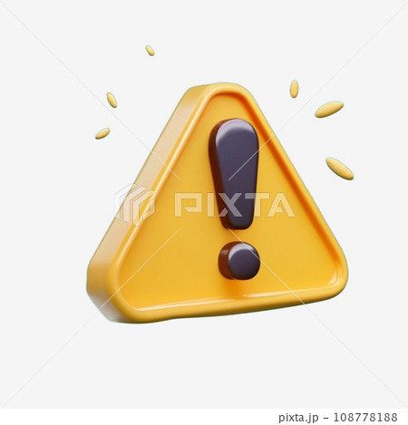 3D warning sign  108778188