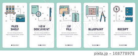 Vector line art web and mobile app template set Vector line art web and mobile app template set 108778978