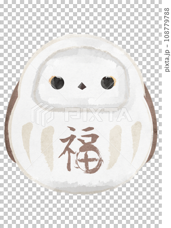 水彩白色達摩插圖 Shimaenaga 108779788