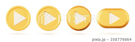3d gold play button. 3d gold play button. 108779864