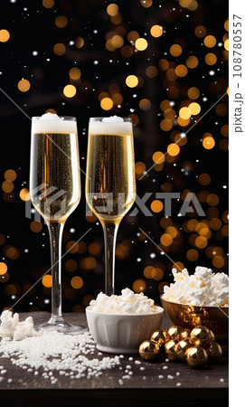 Christmas champagne 108780557