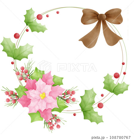 Poinsettia wreath 108780767