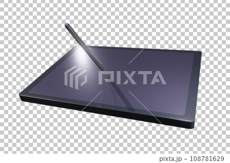 Tablet (with touch pen) Transparent image (computer graphic) 108781629