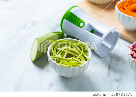 Vegetable noodle concept - selection of vegetable spaghetti, low carb diet alternative 108781676