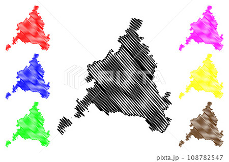 Ajmer district (Rajasthan State, Republic of India) map vector illustration, scribble sketch Ajmer map 108782547