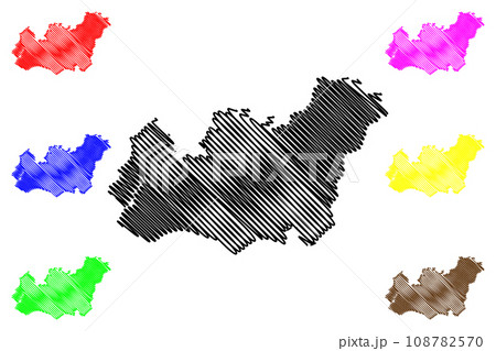 Anand district (Gujarat State, Republic of India) map vector illustration, scribble sketch Anand map 108782570