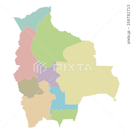 Vector blank map of Bolivia with departments and administrative divisions. Editable and clearly labeled layers. 108782713