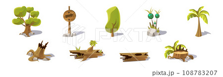 Nature Game Landscape Object and Elements Vector Set Nature Game Landscape Object and Elements Vector Set 108783207
