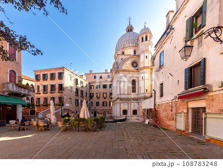 Venice. Old traditional colorful stone houses in the old part of the city. 108783248